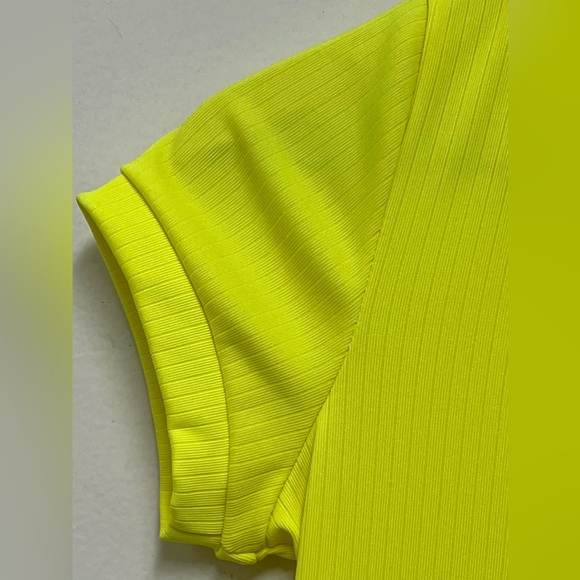 Fashion Nova Neon Yellow Stretchy Long Dress Short Sleeves Size S - Picture 4 of 7